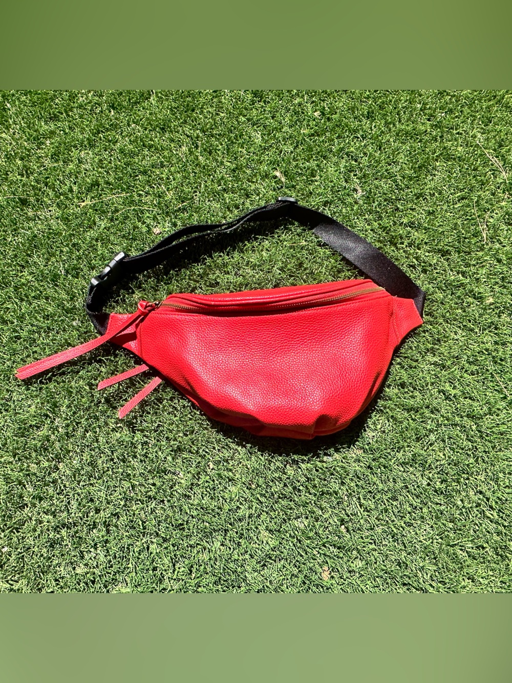 Melrose & Market | Nordstrom’s Red Leather Large Fanny Pack Belt Bag Travel Pack